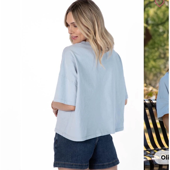 Perfect Staple Blue Soft Knit Pocket Tee - Picture 5 of 5